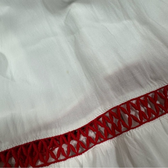 Red Carter White Maxi Dress with Crochet Trim Size 8 Beach Resort‎ Summer Boho - Picture 2 of 9